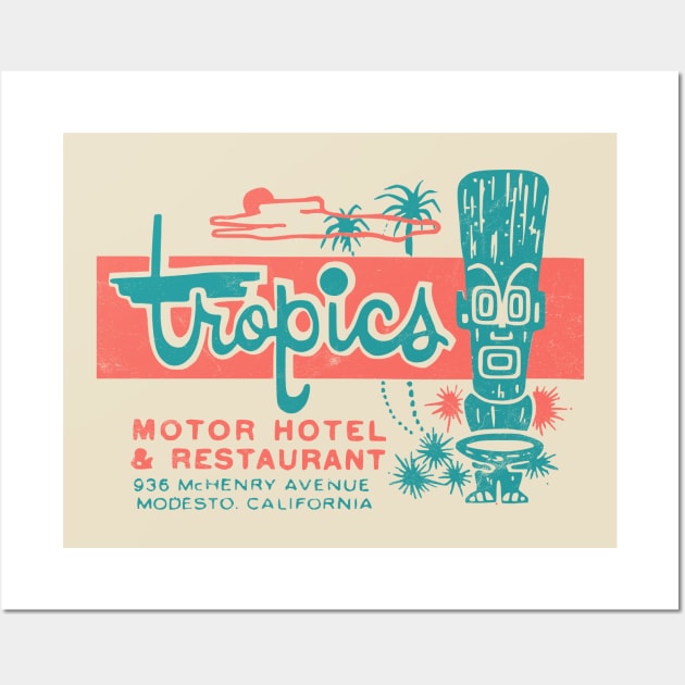 Tropics Motor Hotel 1950s Retro Matchbook Art Wall Art by RCDBerlin